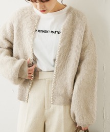 PUAL CE CIN | 【Du noir】パール釦シャギーカーディガン(カーディガン/ボレロ)