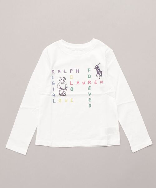 POLO RALPH LAUREN CHILDRENSWEAR(ポロ ラルフ ローレン チルドレンズウェア)の「クロスワード グラフィック コットン ロングスリーブ Tシャツ(Tシャツ/カットソー・キッズ・ホワイト・4/6)」の3枚目の写真