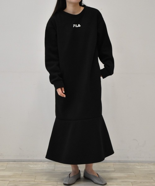 FILA（フィラ）の「＜ＦＩＬＡ/フィラ＞裾フレアーワンピース（ワンピース・レディース・ブラック/モカ・M/L/LL）」の8枚目の写真