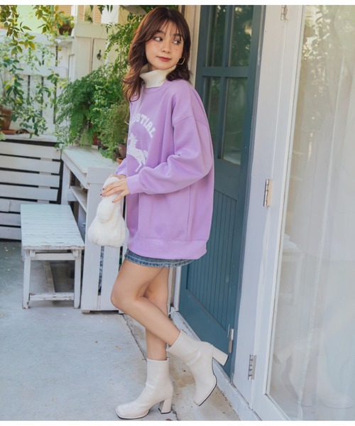 CHILLE（チル）の「ユニコーンプリント裏起毛スウェットプルオーバー（スウェット・レディース・アイボリー/ミント/ラベンダー・FREE）」の13枚目の写真