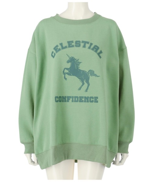 CHILLE（チル）の「ユニコーンプリント裏起毛スウェットプルオーバー（スウェット・レディース・アイボリー/ミント/ラベンダー・FREE）」の15枚目の写真