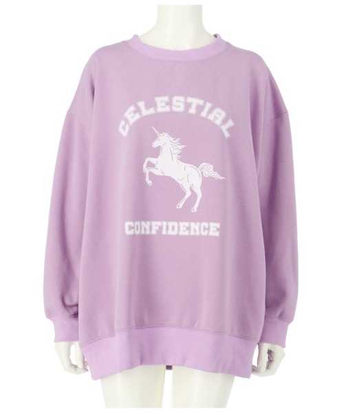 CHILLE（チル）の「ユニコーンプリント裏起毛スウェットプルオーバー（スウェット・レディース・アイボリー/ミント/ラベンダー・FREE）」の16枚目の写真
