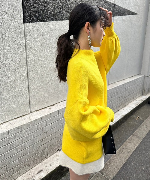 Narcissus(ナルシス)の「【Narcissus】バルーンニット(ニット/セーター・レディース・イエロー/ホワイト・FREE)」の21枚目の写真