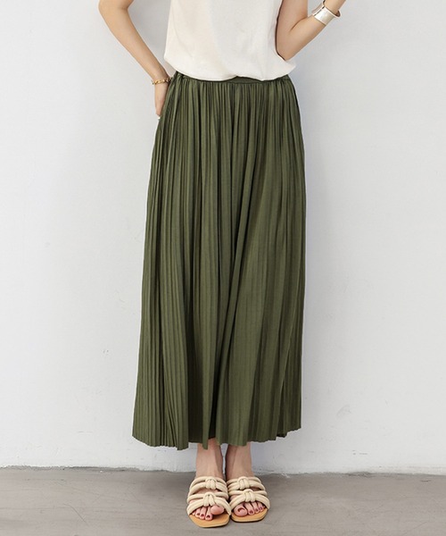 Burner（バーナー）の「【26 BURNER SELECT】プリーツスカート ロング  KIK-skirt-0001（スカート・レディース・ブラック/アーミー/ライトブラウン/グレー/ネイビー/ワインレッド/グリーン/ライトグレー・フリー）」の6枚目の写真