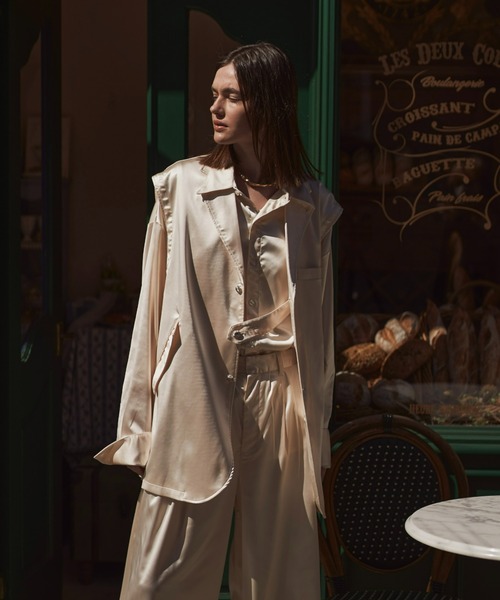 seyto（セイト）の「Satin multi cuffs shirt / サテンマルチカット