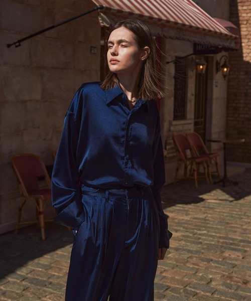 seyto プリーツアイレットカラーシャツ Pleats eyelet collar shirt