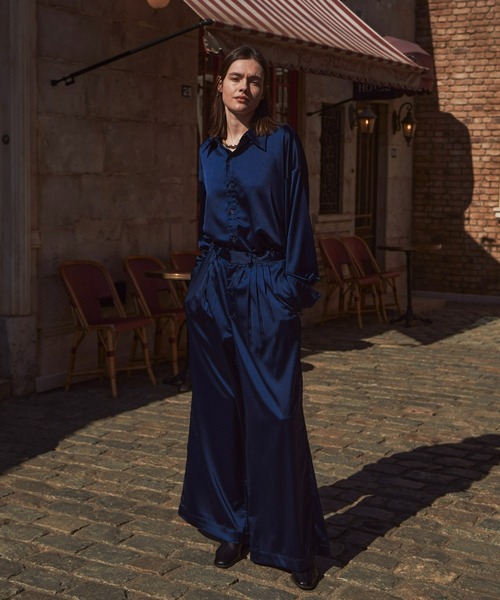 seyto（セイト）の「Satin multi cuffs shirt / サテンマルチカット