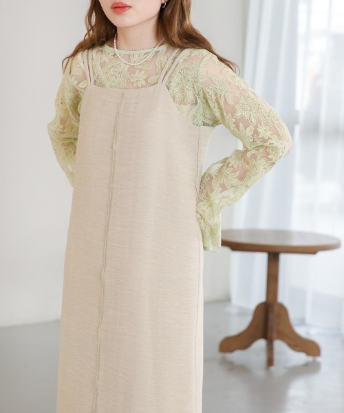 Bab（バブ）の「【ドラマ着用】ダブルストラップIラインキャミワンピース（ワンピース・レディース・グレー/ベージュ/アイボリー・M）」の14枚目の写真