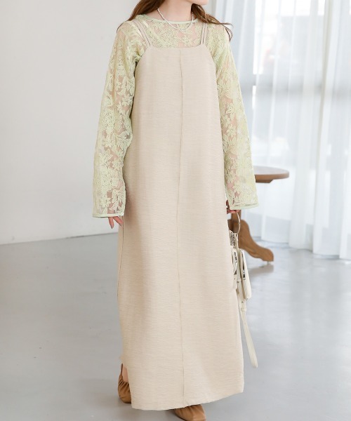 Bab（バブ）の「【ドラマ着用】ダブルストラップIラインキャミワンピース（ワンピース・レディース・グレー/ベージュ/アイボリー・M）」の16枚目の写真