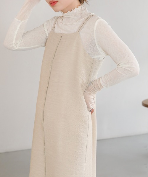 Bab（バブ）の「【ドラマ着用】ダブルストラップIラインキャミワンピース（ワンピース・レディース・グレー/ベージュ/アイボリー・M）」の17枚目の写真