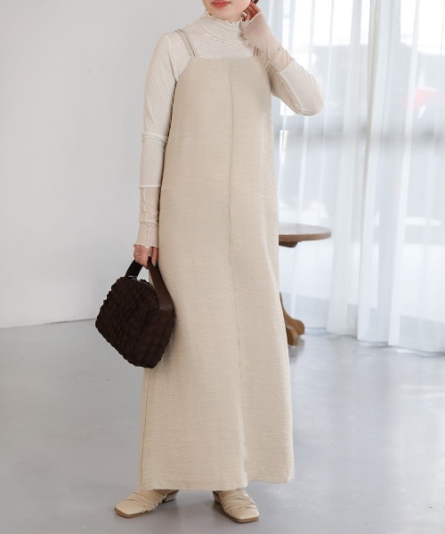 Bab（バブ）の「【ドラマ着用】ダブルストラップIラインキャミワンピース（ワンピース・レディース・グレー/ベージュ/アイボリー・M）」の18枚目の写真