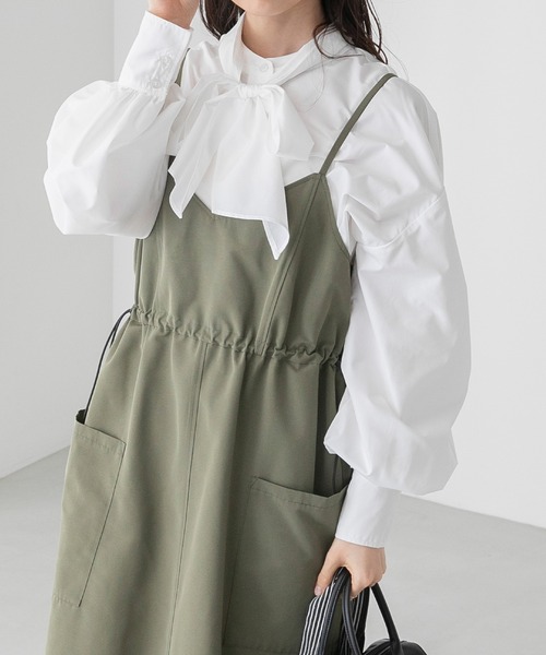 ドロスト ミリタリーVネックジャンスカ（ジャンパースカート