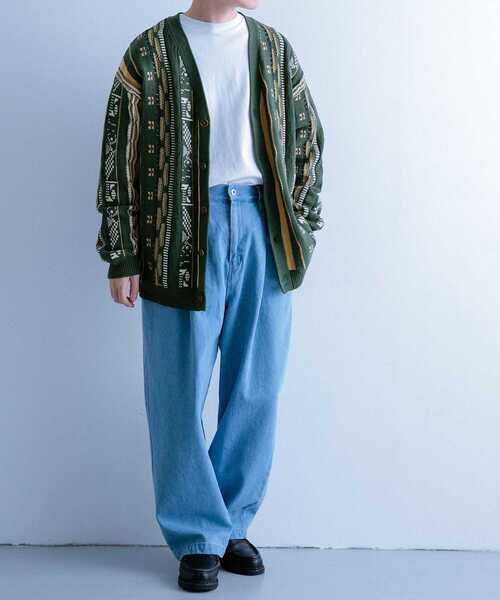 ITEMS URBANRESEARCH（アイテムズ アーバンリサーチ）の「マルチジャカード ニットカーディガン（カーディガン/ボレロ・メンズ・グリーン/ネイビー/ブラック・MEDIUM/LARGE）」の9枚目の写真