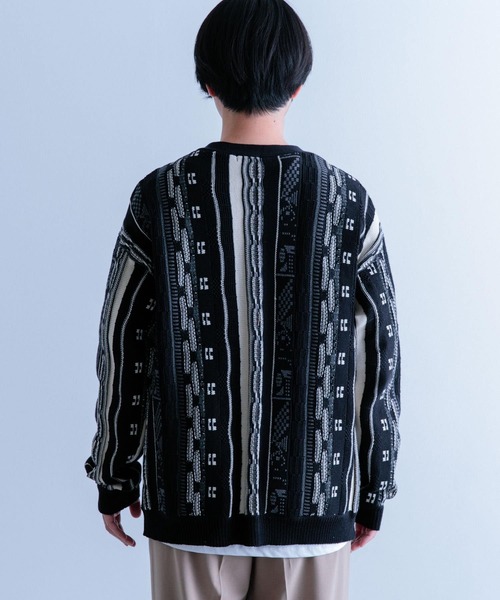 ITEMS URBANRESEARCH（アイテムズ アーバンリサーチ）の「マルチジャカード ニットカーディガン（カーディガン/ボレロ・メンズ・グリーン/ネイビー/ブラック・MEDIUM/LARGE）」の22枚目の写真