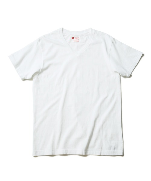 HANES(ヘインズ)の「【Hanes/ヘインズ】【JAPAN FIT】ジャパンフィット 2枚組VネックTシャツ 透けにくい5.3oz パックT 無地(Tシャツ/カットソー・メンズ・ホワイト・MEDIUM/LARGE/SMALL/X-LARGE)」の2枚目の写真