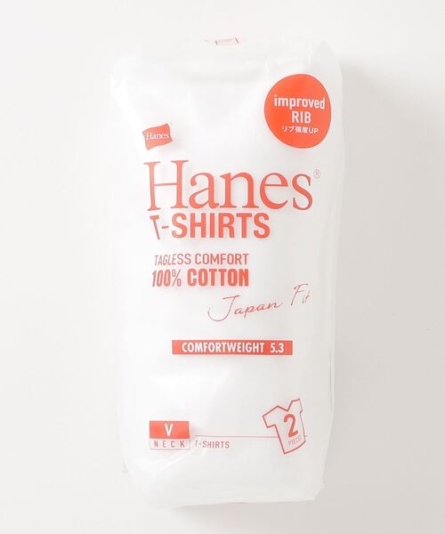 HANES(ヘインズ)の「【Hanes/ヘインズ】【JAPAN FIT】ジャパンフィット 2枚組VネックTシャツ 透けにくい5.3oz パックT 無地(Tシャツ/カットソー・メンズ・ホワイト・MEDIUM/LARGE/SMALL/X-LARGE)」の7枚目の写真
