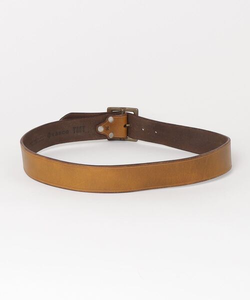 TMT(ティーエムティー)の「HAND DYE LEATHER BELT(ベルト・メンズ・カーキ・MEDIUM)」の2枚目の写真