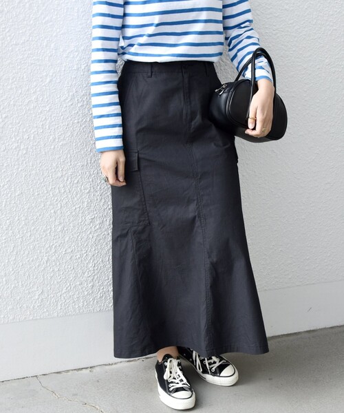 SHIPSany:〈洗濯機可能〉リップストップワークマーメイドスカート