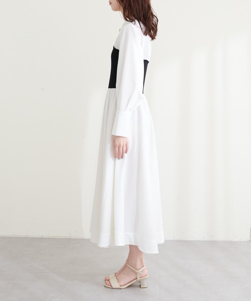 natural couture(ナチュラルクチュール)の「ドッキングビスチェシャツワンピース(ワンピース・レディース・ベージュ/ブラック/オフホワイト・FREE)」の21枚目の写真
