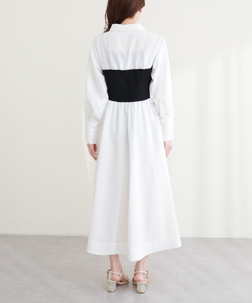 natural couture(ナチュラルクチュール)の「ドッキングビスチェシャツワンピース(ワンピース・レディース・ベージュ/ブラック/オフホワイト・FREE)」の22枚目の写真