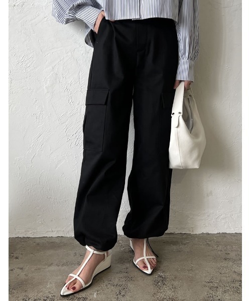 セール】[低身長/高身長サイズ有]コットンツイルカーゴジョガー