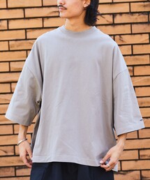 【限定展開】CHOW DOWN/チャウダウン ビッグシルエット ワンポイント刺繍 クルーネックTシャツ/ワイドシルエット