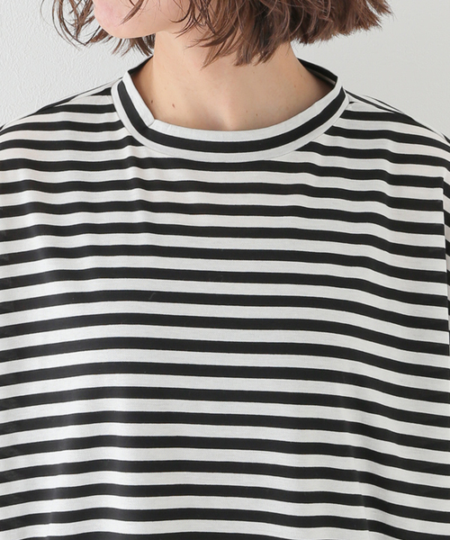 コットンリヨセルボーダープルオーバー（Tシャツ/カットソー