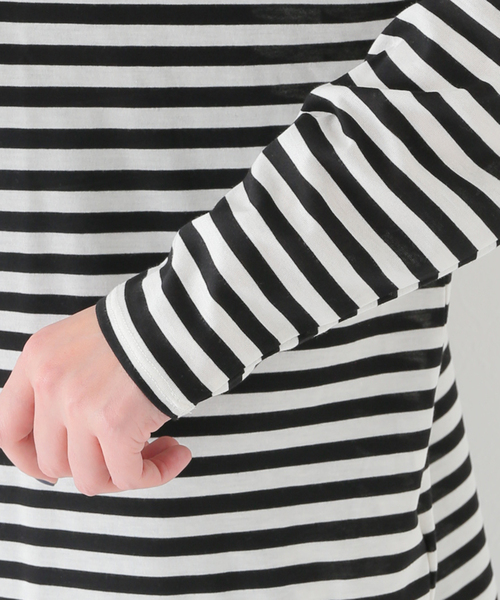 コットンリヨセルボーダープルオーバー（Tシャツ/カットソー