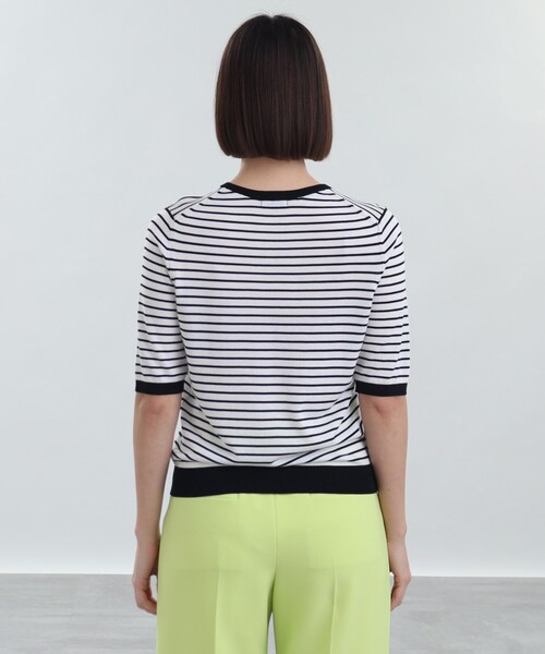 INDIVI(インディヴィ)の「◆【洗える/UVカット】五分袖プルオーバー(ニット/セーター・レディース・ライトグリーン/ブルー/ホワイト系5/ナチュラル/ブラック・05/13/15 /19/38)」の9枚目の写真