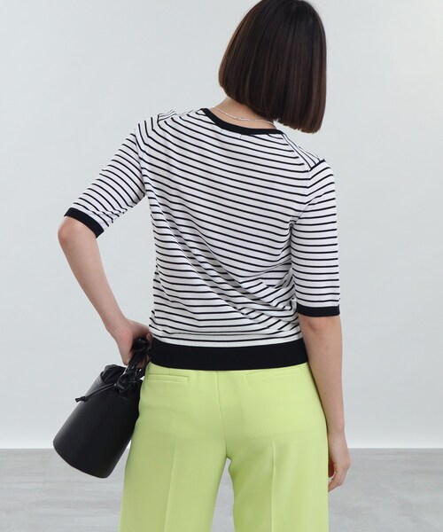 INDIVI(インディヴィ)の「◆【洗える/UVカット】五分袖プルオーバー(ニット/セーター・レディース・ライトグリーン/ブルー/ホワイト系5/ナチュラル/ブラック・05/13/15 /19/38)」の14枚目の写真