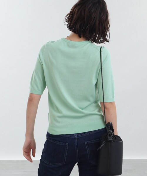 INDIVI(インディヴィ)の「◆【洗える/UVカット】五分袖プルオーバー(ニット/セーター・レディース・ライトグリーン/ブルー/ホワイト系5/ナチュラル/ブラック・05/13/15 /19/38)」の20枚目の写真