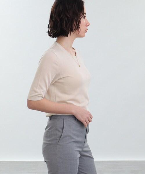 INDIVI(インディヴィ)の「◆【洗える/UVカット】五分袖プルオーバー(ニット/セーター・レディース・ライトグリーン/ブルー/ホワイト系5/ナチュラル/ブラック・05/13/15 /19/38)」の22枚目の写真