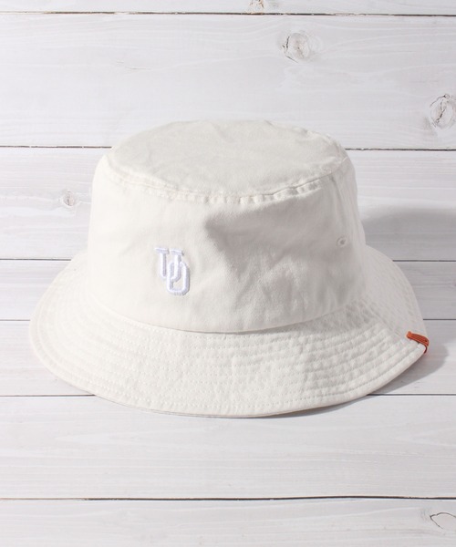 UNIVERSAL OVERALL（ユニバーサルオーバーオール）の「【UNIVERSAL OVERALL/ユニバーサルオーバーオール】UQロゴ刺繍T/Cツイルバケットハット（ハット・メンズ・ブラック/チャコール/ホワイト/ブラウン/グリーン/グレー/グリーン系1・FREE）」の2枚目の写真