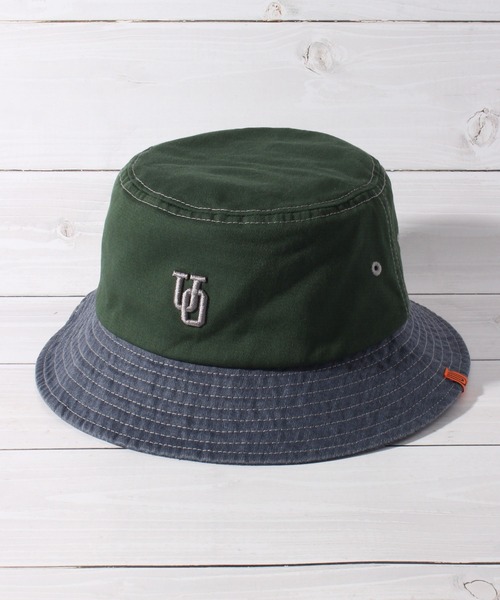 UNIVERSAL OVERALL（ユニバーサルオーバーオール）の「【UNIVERSAL OVERALL/ユニバーサルオーバーオール】UQロゴ刺繍T/Cツイルバケットハット（ハット・メンズ・ブラック/チャコール/ホワイト/ブラウン/グリーン/グレー/グリーン系1・FREE）」の6枚目の写真