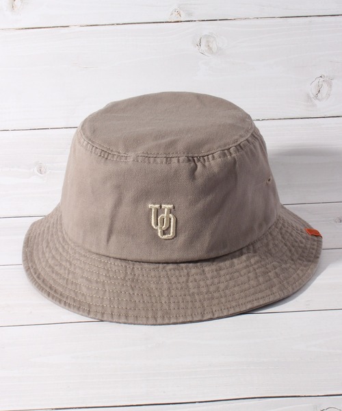 UNIVERSAL OVERALL（ユニバーサルオーバーオール）の「【UNIVERSAL OVERALL/ユニバーサルオーバーオール】UQロゴ刺繍T/Cツイルバケットハット（ハット・メンズ・ブラック/チャコール/ホワイト/ブラウン/グリーン/グレー/グリーン系1・FREE）」の16枚目の写真