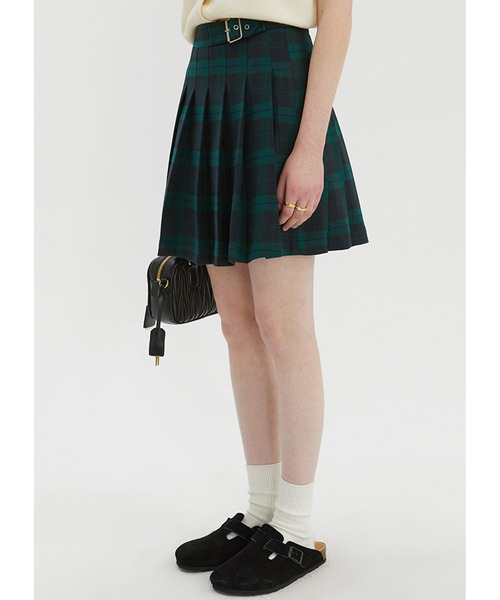 Fano Studios（ファノ ストゥディオズ）の「チェックAラインプリーツミニスカート FC23B030【Fano Studios】（スカート・レディース・グリーン系・M/L/S）」の9枚目の写真
