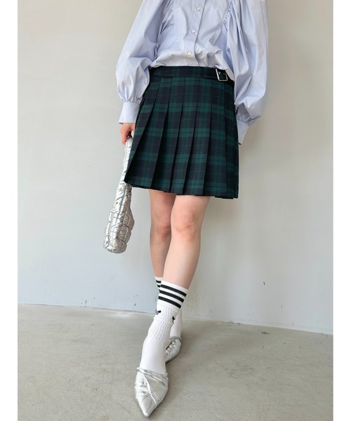 Fano Studios（ファノ ストゥディオズ）の「チェックAラインプリーツミニスカート FC23B030【Fano Studios】（スカート・レディース・グリーン系・M/L/S）」の16枚目の写真