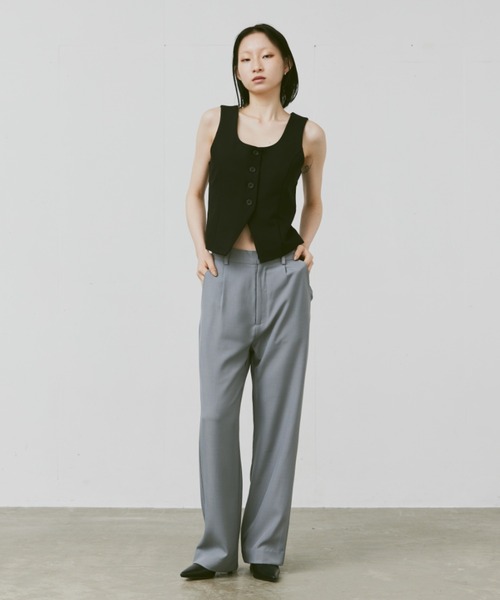 FEKETE（フェケテ）の「HIGH-WAISTED SUMMER WIDE TROUSERS / ハイウエストサマーワイドスラックス（スラックス・メンズ・オレンジ/ブラック/グレー・SMALL/MEDIUM/LARGE）」の14枚目の写真