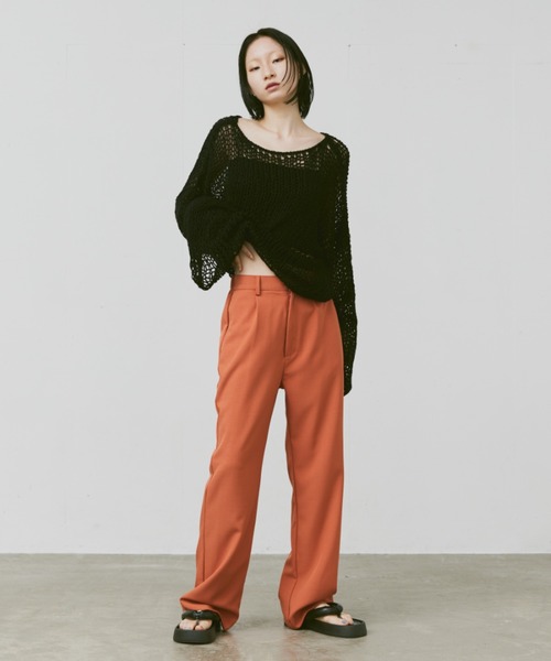 FEKETE（フェケテ）の「HIGH-WAISTED SUMMER WIDE TROUSERS / ハイウエストサマーワイドスラックス（スラックス・メンズ・オレンジ/ブラック/グレー・SMALL/MEDIUM/LARGE）」の6枚目の写真