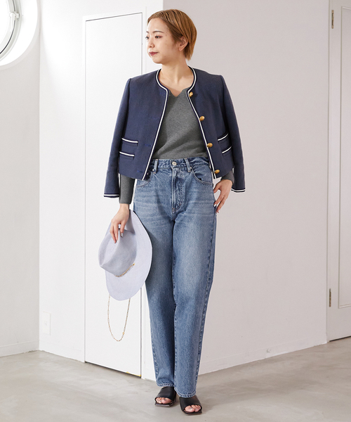 VERMEIL par iena(ヴェルメイユパーイエナ)の「【NEEDBY/二―ドバイ】HERITAGE 80's joe(デニムパンツ・レディース・ネイビー・26/27/28)」の16枚目の写真