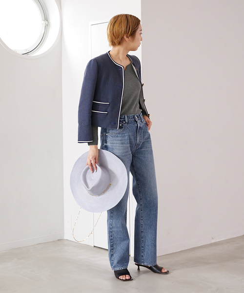 VERMEIL par iena(ヴェルメイユパーイエナ)の「【NEEDBY/二―ドバイ】HERITAGE 80's joe(デニムパンツ・レディース・ネイビー・26/27/28)」の2枚目の写真