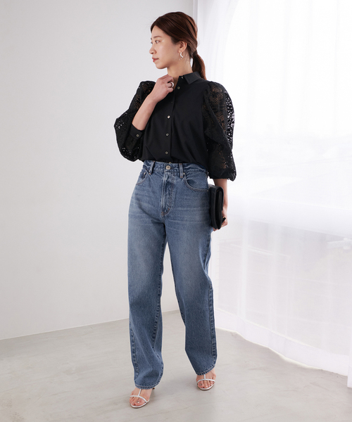 VERMEIL par iena(ヴェルメイユパーイエナ)の「【NEEDBY/二―ドバイ】HERITAGE 80's joe(デニムパンツ・レディース・ネイビー・26/27/28)」の7枚目の写真