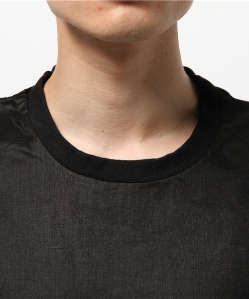 RAGEBLUE（レイジブルー）の「リネンプルオーバーシャツ5分袖/564683（シャツ/ブラウス・メンズ・ブラック/ホワイト・MEDIUM/LARGE）」の6枚目の写真