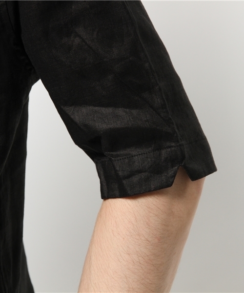 RAGEBLUE（レイジブルー）の「リネンプルオーバーシャツ5分袖/564683（シャツ/ブラウス・メンズ・ブラック/ホワイト・MEDIUM/LARGE）」の7枚目の写真