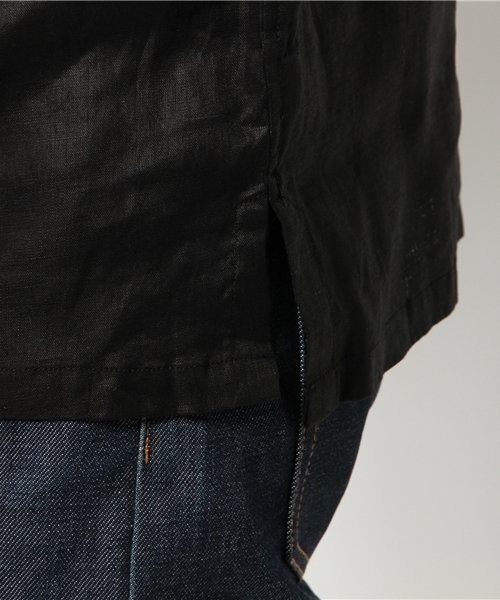 RAGEBLUE（レイジブルー）の「リネンプルオーバーシャツ5分袖/564683（シャツ/ブラウス・メンズ・ブラック/ホワイト・MEDIUM/LARGE）」の9枚目の写真