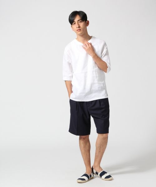 RAGEBLUE（レイジブルー）の「リネンプルオーバーシャツ5分袖/564683（シャツ/ブラウス・メンズ・ブラック/ホワイト・MEDIUM/LARGE）」の18枚目の写真