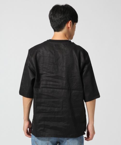 RAGEBLUE（レイジブルー）の「リネンプルオーバーシャツ5分袖/564683（シャツ/ブラウス・メンズ・ブラック/ホワイト・MEDIUM/LARGE）」の12枚目の写真