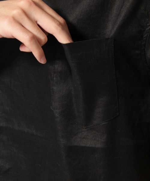 RAGEBLUE（レイジブルー）の「リネンプルオーバーシャツ5分袖/564683（シャツ/ブラウス・メンズ・ブラック/ホワイト・MEDIUM/LARGE）」の16枚目の写真