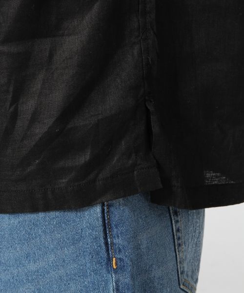 RAGEBLUE（レイジブルー）の「リネンプルオーバーシャツ5分袖/564683（シャツ/ブラウス・メンズ・ブラック/ホワイト・MEDIUM/LARGE）」の17枚目の写真