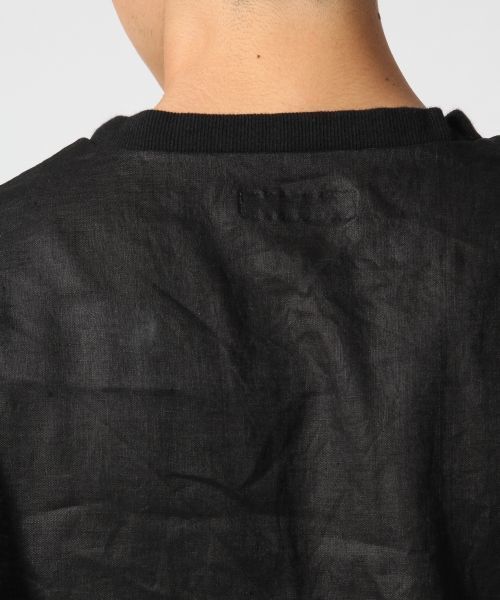RAGEBLUE（レイジブルー）の「リネンプルオーバーシャツ5分袖/564683（シャツ/ブラウス・メンズ・ブラック/ホワイト・MEDIUM/LARGE）」の11枚目の写真